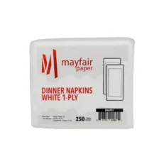 1 Ply White Dinner Napkins 1/8 Fold - Mayfair, 250 Pack