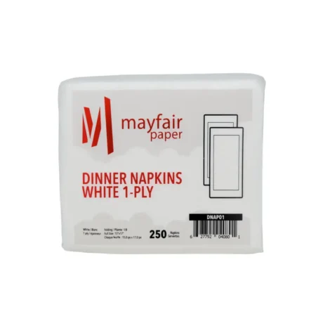 1 Ply White Dinner Napkins - 300 Pack