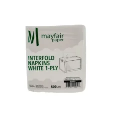1 Ply White Interfold Napkins - Mayfair, 500 Pack