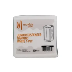 1 Ply White Junior Dispenser Napkins 1/6 Fold - Mayfair, 500 Pack