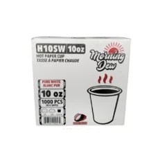 10oz White Hot Paper Cups – Morning Dew, Case - Case [1000]