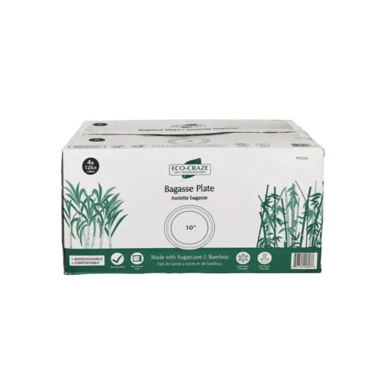 10″ Round Bagasse Dinner Plates – Case 2