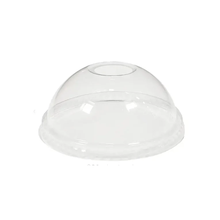 12oz Dome W Hole PET Clear Lids for 12oz Clear PET Cups – 1