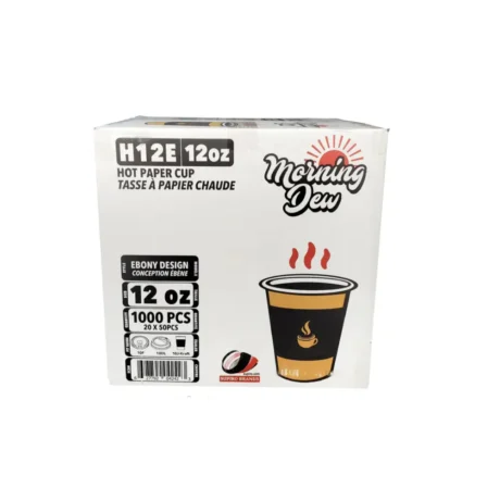 Hot Paper Cups – Printed Ebony, 12oz, Case