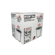12oz White Hot Paper Cups – Morning Dew, Case