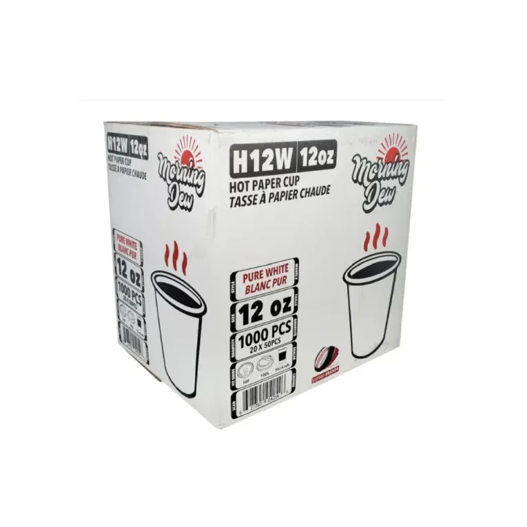 12oz White Hot Paper Cups – Case 1