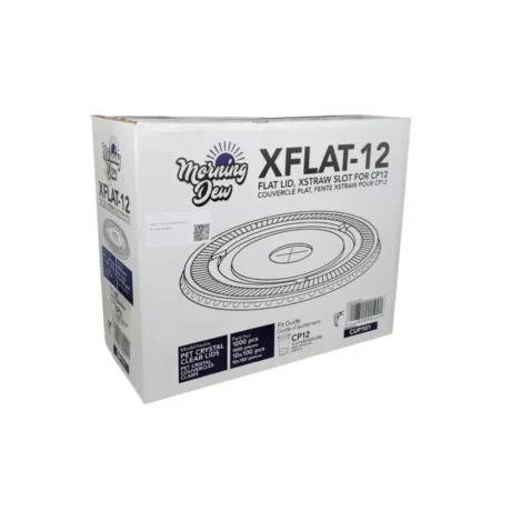12oz X-Slot Flat Clear PET Lids for 12oz Clear PET Cups  - Case