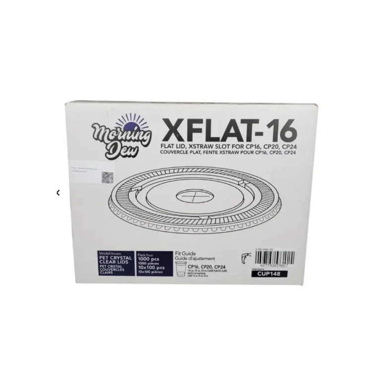 16-24oz X-Slot Flat Clear PET Lids for 16-24oz Clear PET Cups – 2