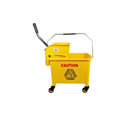 Spartano 19L Bucket on Wheels W/Down Press Wringer - Yellow