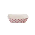 1lb Red & White Checkered Paper Food Trays 1
