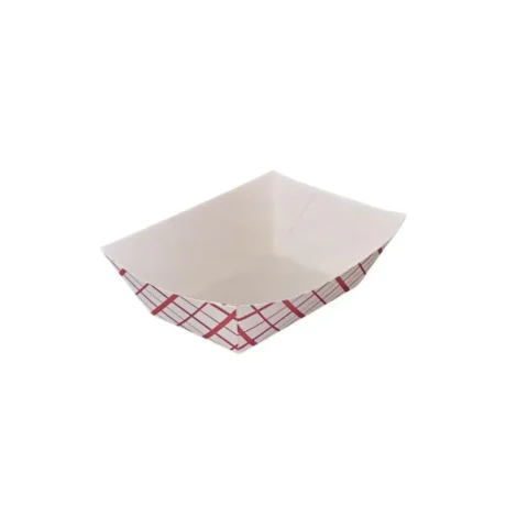 Checkered Paper Food Trays - Red & White, 1lb, 250 Pack