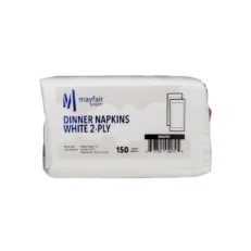 2 Ply White Dinner Napkins 1/8 Fold - Mayfair, 150 Pack
