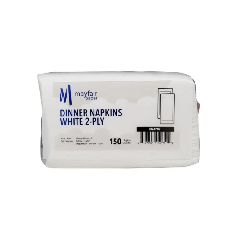 2 Ply White Dinner Napkins – 150 Pack 1