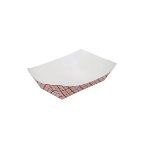 Checkered Paper Food Trays – Red & White, 3lb, 125 Pack
