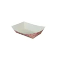 5lb Red & White Checkered Paper Food Trays 2