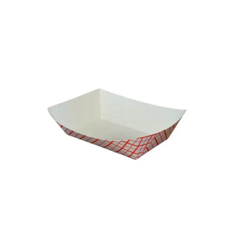 5lb Red & White Checkered Paper Food Trays 2