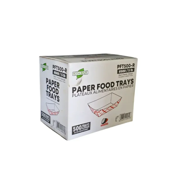 5lb Red & White Checkered Paper Food Trays 3