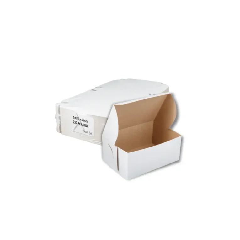 6 x 3 1-4 x 3 White Cake Boxes