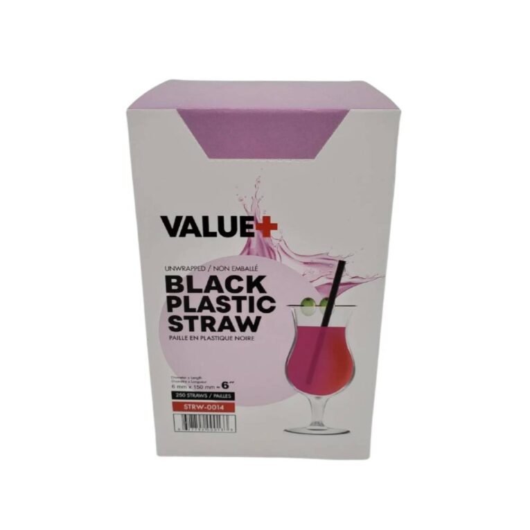 6″ Black Plastic Cocktail Straw Bulk – 6mm – 250