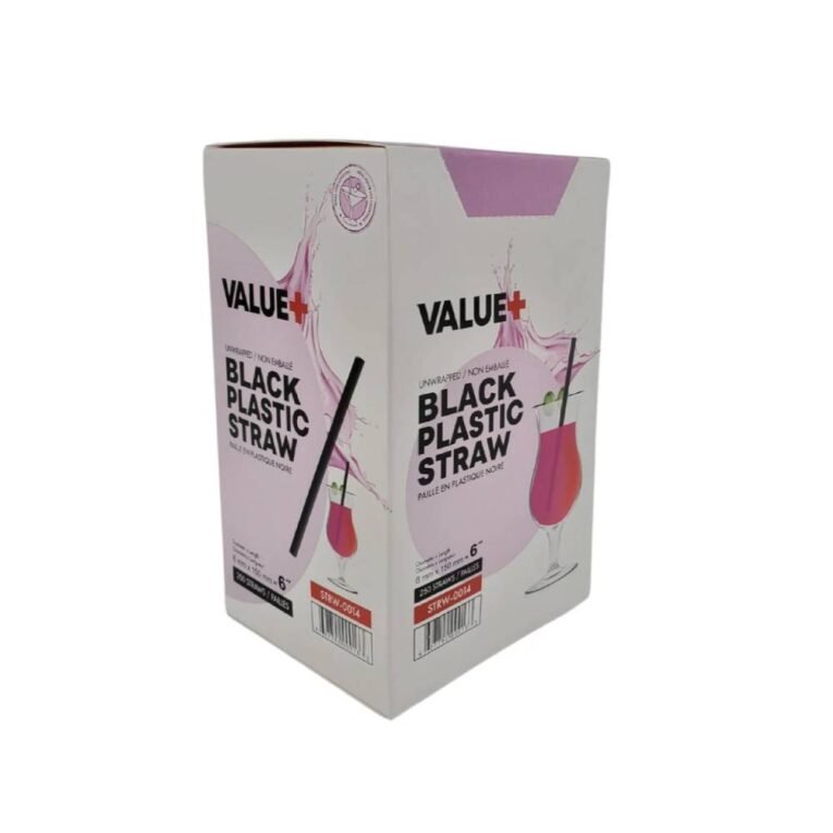 6″ Black Plastic Cocktail Straw Bulk – 6mm – 250 case