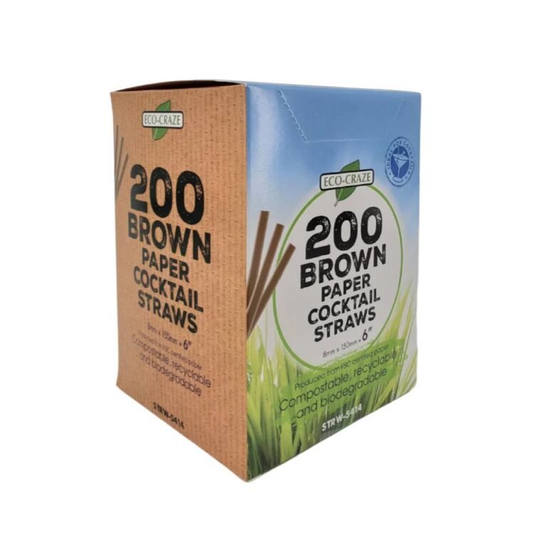 6″ Brown Paper Cocktail Straw Bulk – 8mm – Case 2