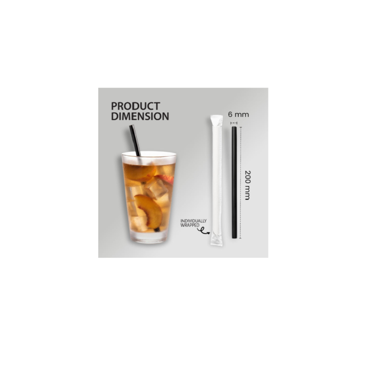 88 inch black plastic straw