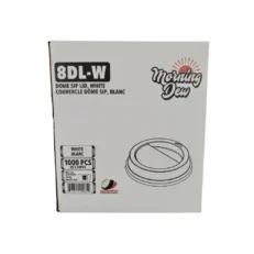 White Dome Sip Lids – For 8oz Hot Paper Cups – Morning Dew, Case - Case [1000]