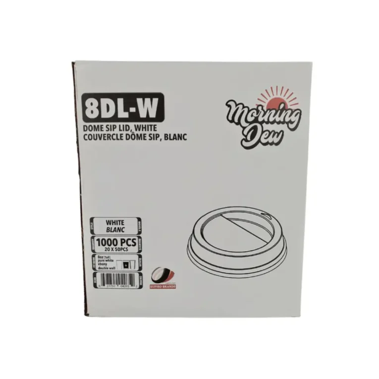 8oz Dome Sip Lids for 8oz Hot Paper Cups – White – Case