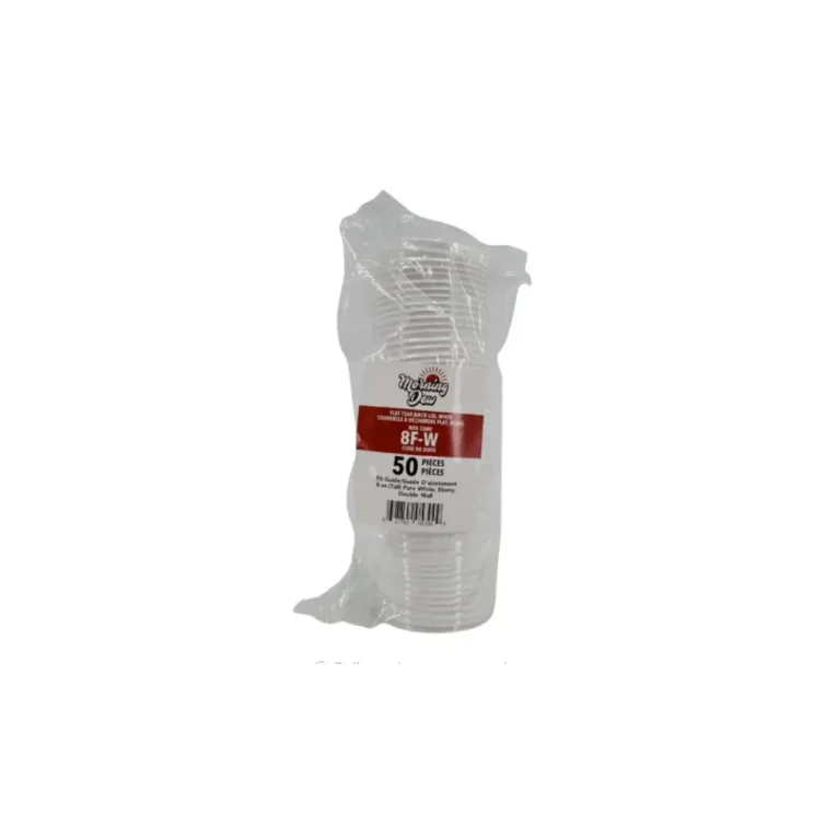 8oz Flat Tear Back Lids for 8oz Hot Paper Cups – White – 50 Pack 1