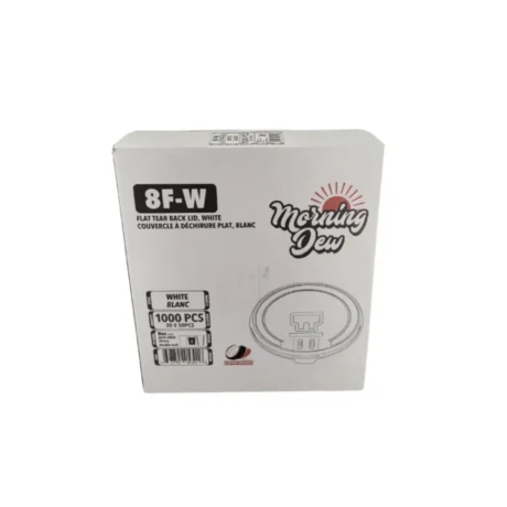 8oz Flat Tear Back Lids for 8oz Hot Paper Cups - White  - Case