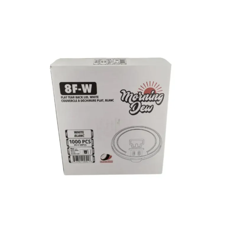 8oz Flat Tear Back Lids for 8oz Hot Paper Cups – White – Case