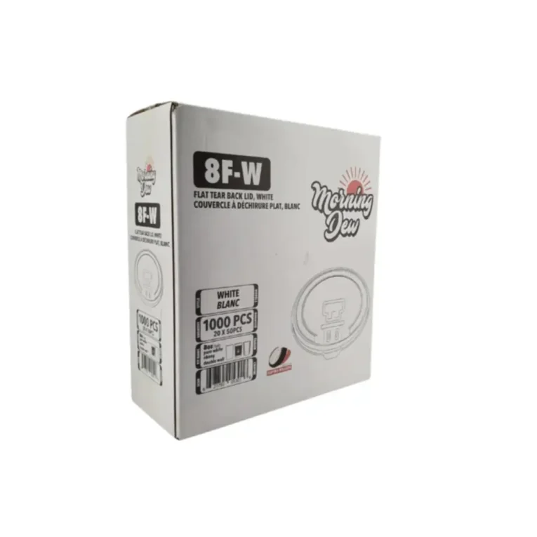 8oz Flat Tear Back Lids for 8oz Hot Paper Cups – White – Case2