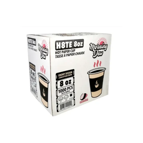Hot Paper Cups - Printed Ebony, 8oz, Case