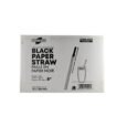 8″ Black Paper Milkshake Straw Indiviudally Wrapped – 6mm – Case 3