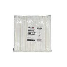 Plastic Bubble Tea Straw Individually Wrapped – 8″, Sharp End, White, 12mm, Case - Case [10 x 100]