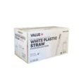 8″ White Plastic Milkshake Straw Individually Wrapped – 6mm – 1