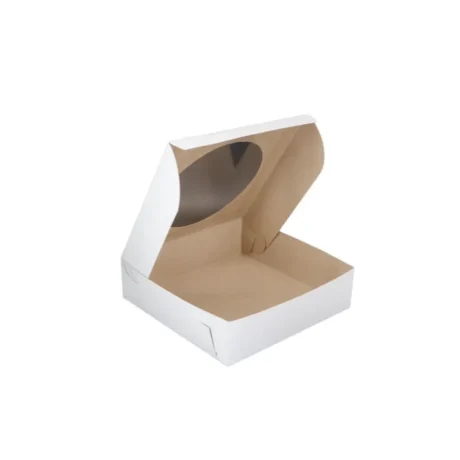 9 x 9 x 2 1/2 White Cake Boxes W/Window
