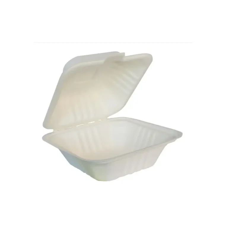 Bagasse 660 – 6 x 6 x 2.6 Clamshell Food Container – Single Comp – Case 1