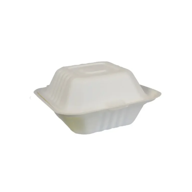 Bagasse 660 – 6 x 6 x 2.6 Clamshell Food Container – Single Comp – Case 2