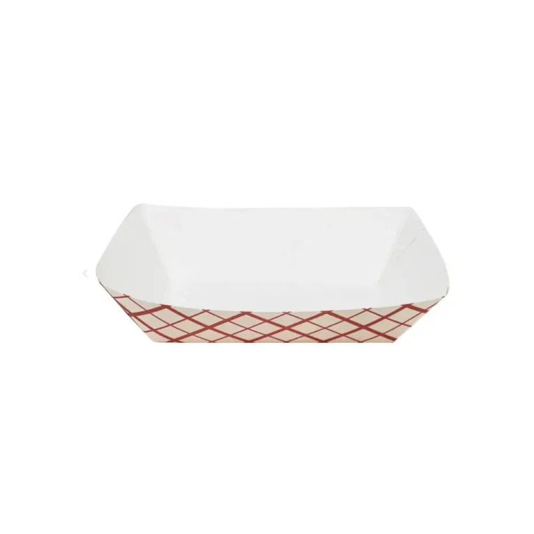 Checkered Paper Food Trays – Red & White, 2lb, Case 1