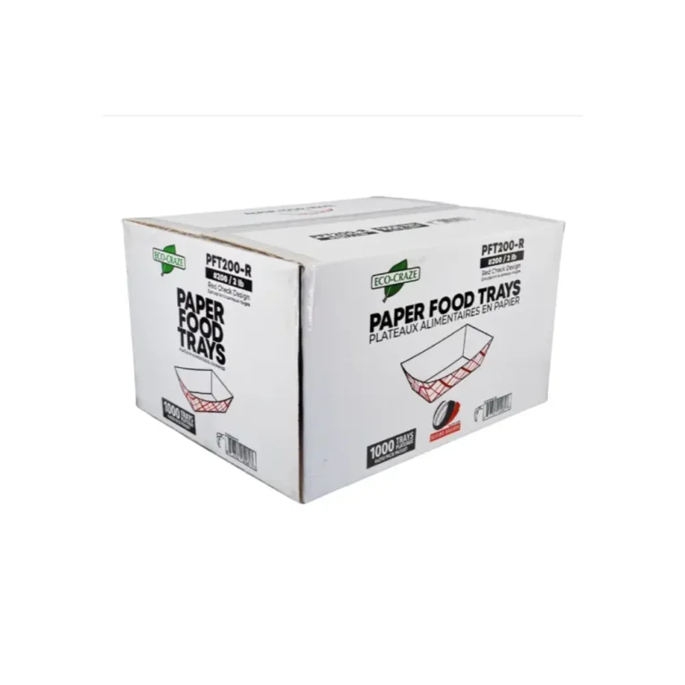 Checkered Paper Food Trays – Red & White, 2lb, Case 2