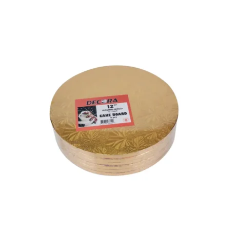 Decora 12" x 1/2" Cake Board Round Gold
