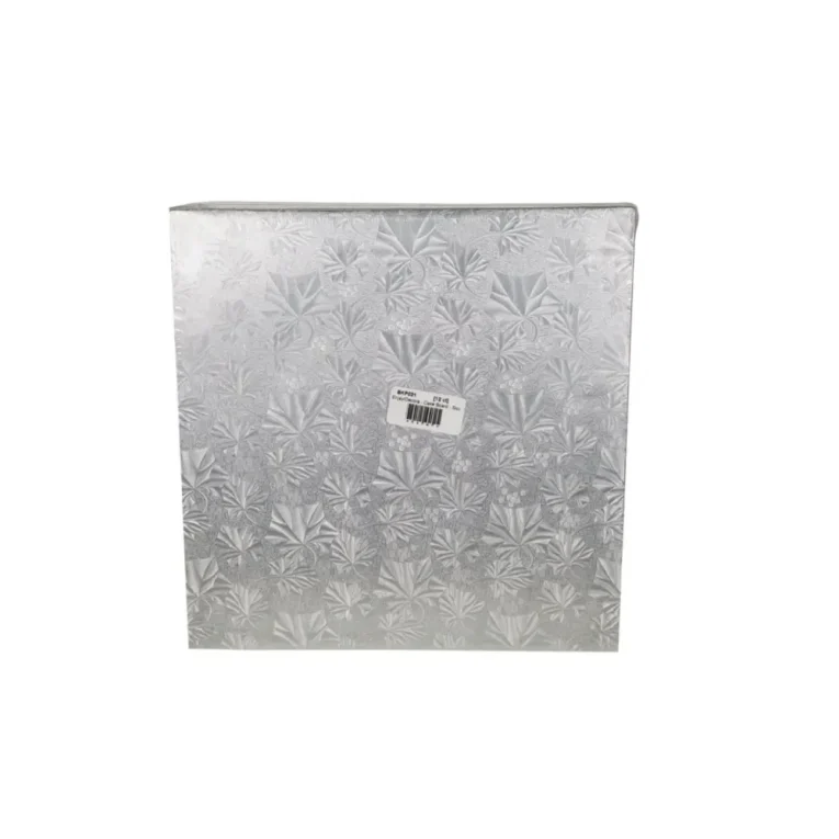 Decora 12″ x 12″ x 0.25″ Cake Board Square Silver 1