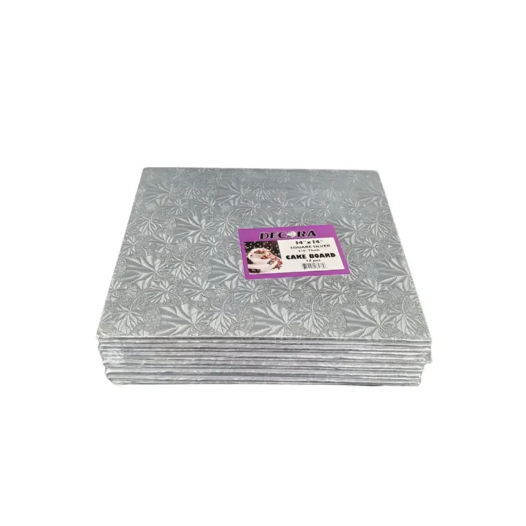 Decora 14″ x 14″ x 0.25″ Cake Board Square Silver 2