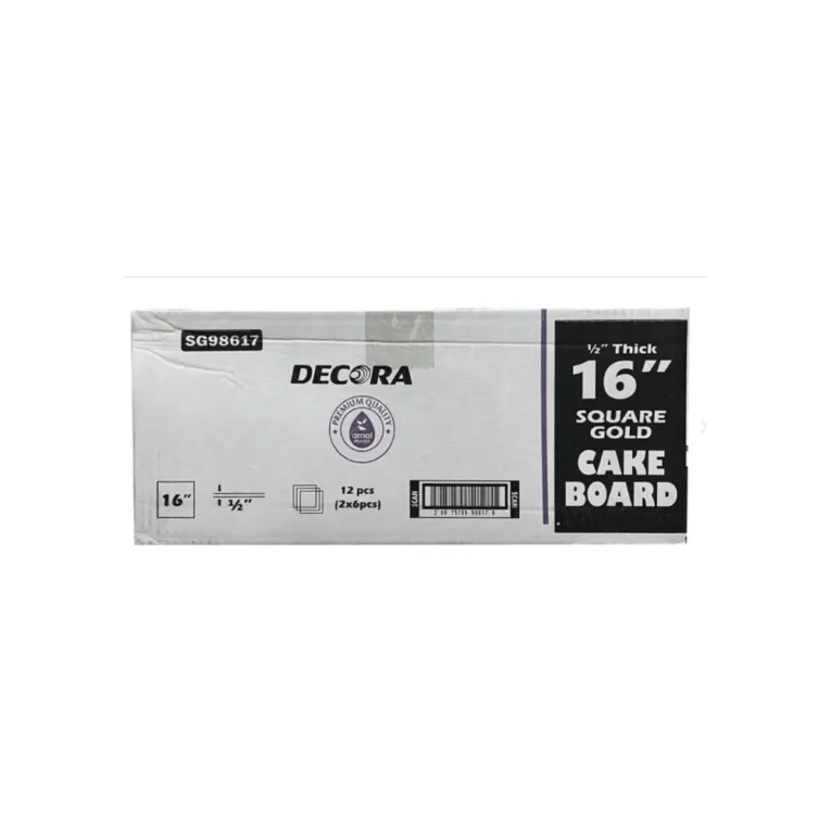 Decora 16″ x 16′ x 0.50″ Cake Board Square Gold (Thick) 2