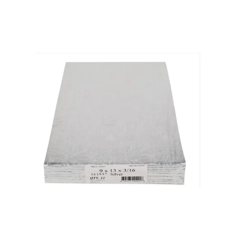 Decora 9″ x 13″ x half″ Cake Board Quarter Slab Silver