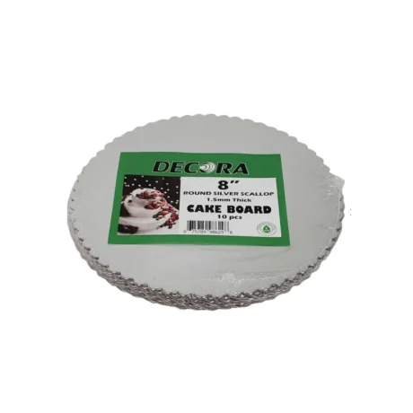 Excellent/Enjay 8" x 1/2" Scallop Sheet Round Silver