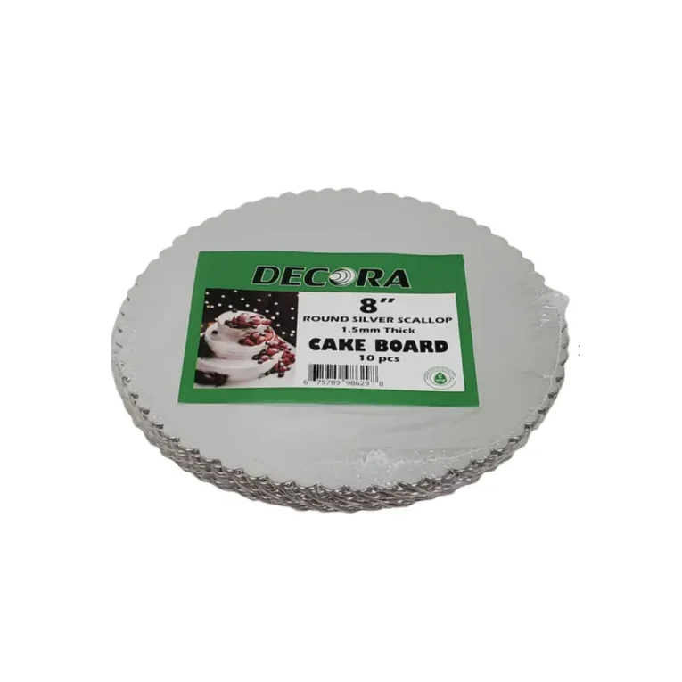 Excellent Enjay 8″ x half inch Scallop Sheet Round Silver