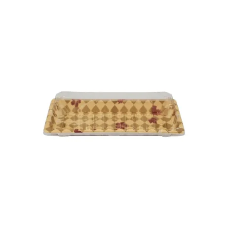HQ-01 Sushi Tray Full Set - Gold Print Base & Clear Lid Combo