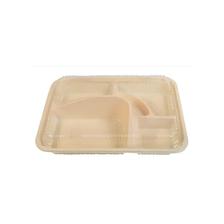 HQ-306 Beige Bento Box & Clear Lid Combo – Five Comp 3